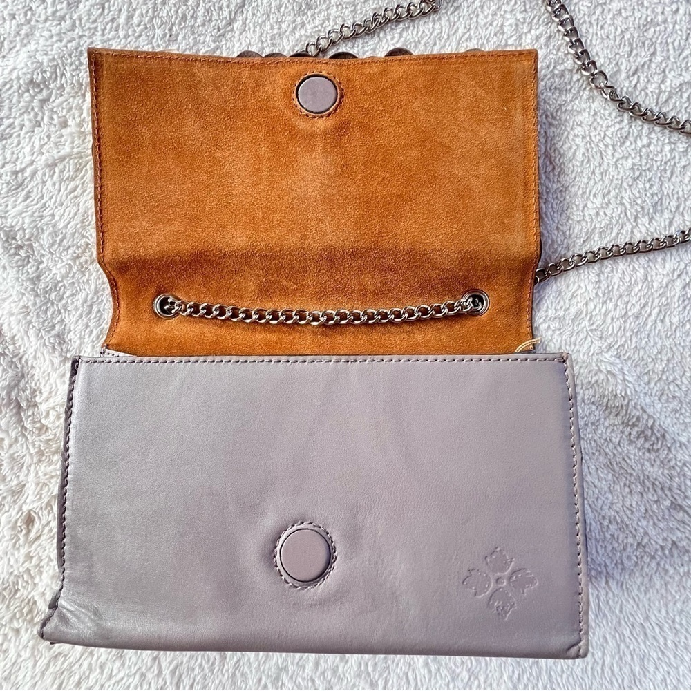 PATRICIA NASH GALINA GIADA 3D FLORAL CROSSBODY SILVER CHAIN STONE GRAY NWOT - Picture 8 of 10